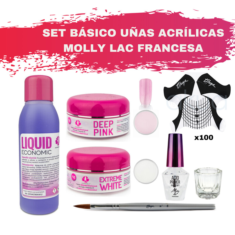 Set para Esculpir Uñas Acrílicas Molly Lac Manicura Francesa