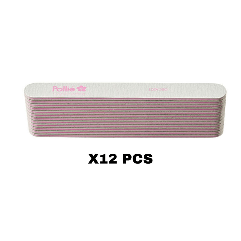 Lima de uñas acolchada cebra recta 2 caras 100/180 paquete 10x uds