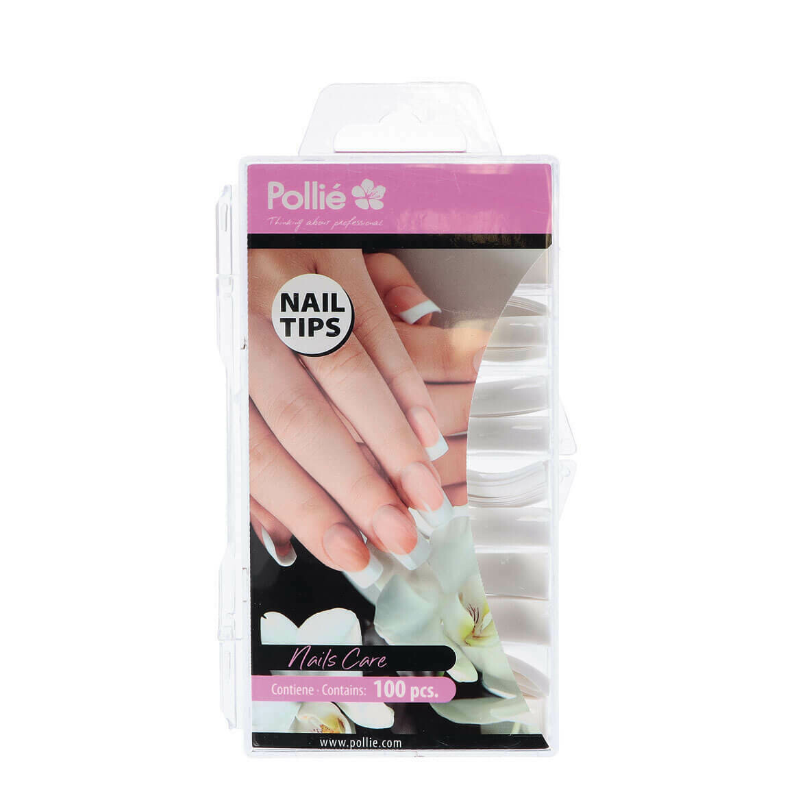 Tips de uñas blancos Square anclaje corto caja 100 uds surtidas
