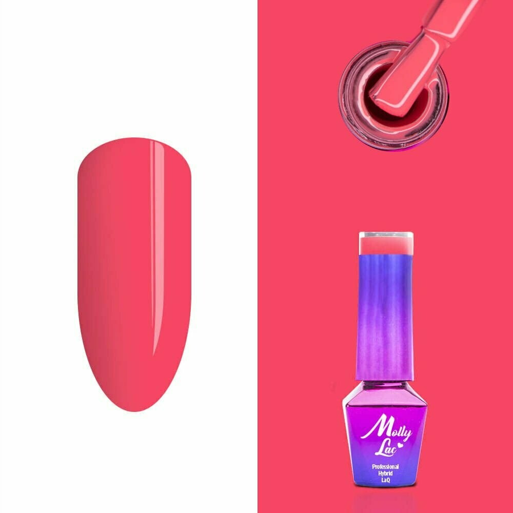 Molly Lac Esmalte Semipermanente 10ml Color 193 Hearts&Kisses Dark Rapsberry