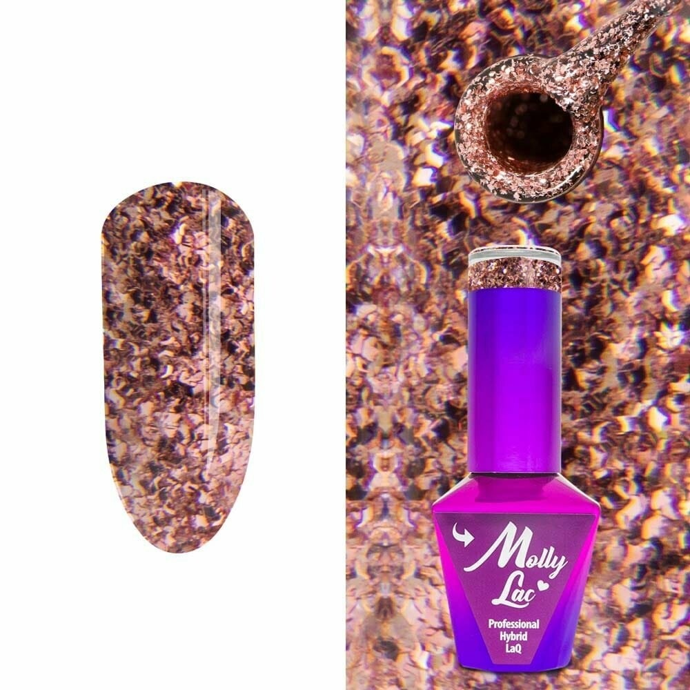 Molly Lac Esmalte Semipermanente 10ml Color 33 Queens Of Life Rose Gold