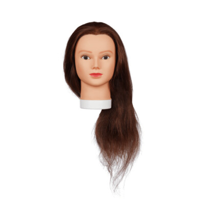Maniquí Peluquería Pelo Natural 100% Humano #Castaño 60cm Elena