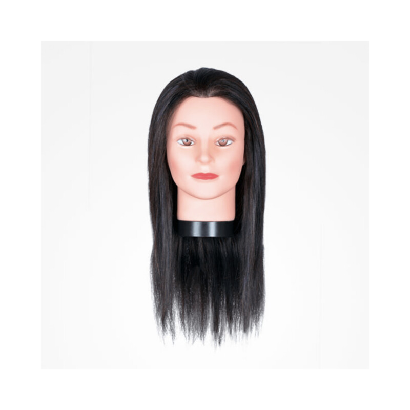 Maniquí Peluquería Pelo Natural Negro 45cm.