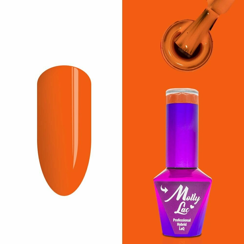 Molly Lac Esmalte Semipermanente 10ml Color 133 Neons Naranja