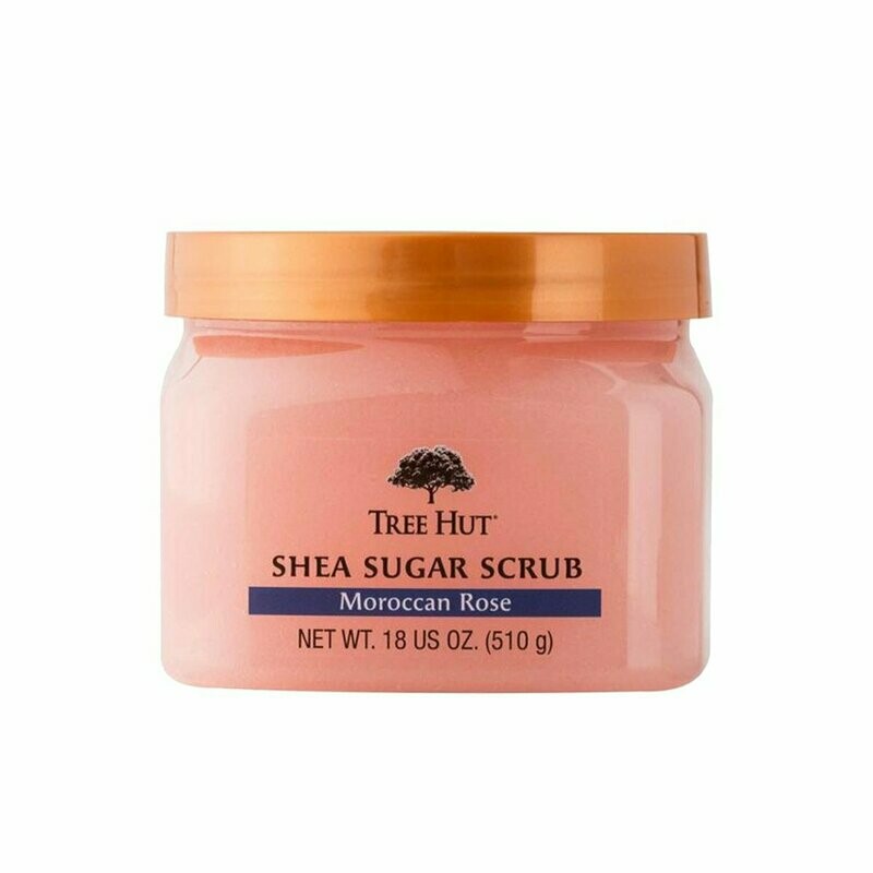 Tree Hut Shea Sugar Scrub Moroccan Rose 510g | Exfoliante corporal de azúcar perfume de Rosa de Marruecos