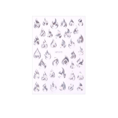 Nail Stickers Pegatinas Decoración Uñas 3279 Flame Silver