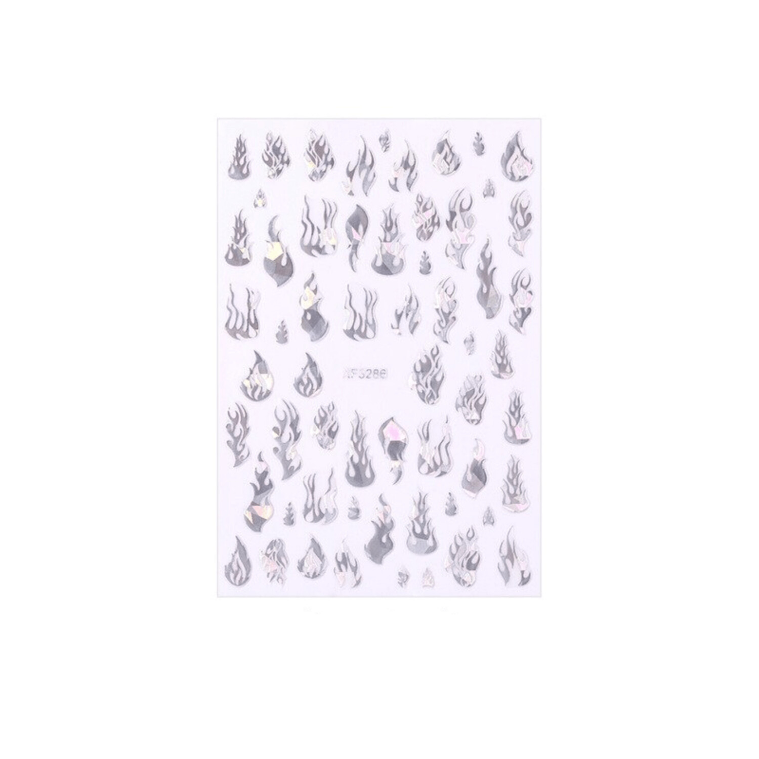 Nail Stickers Pegatinas Decoración Uñas 3286 Flame Silver