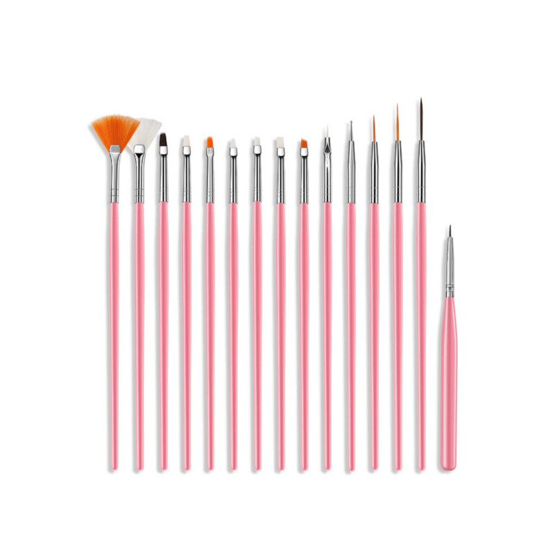 Set de Pinceles para Decorar Uñas 15 pcs surtidas