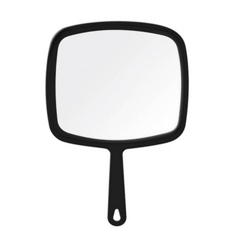 Espejo de mano de peluquería TV negro