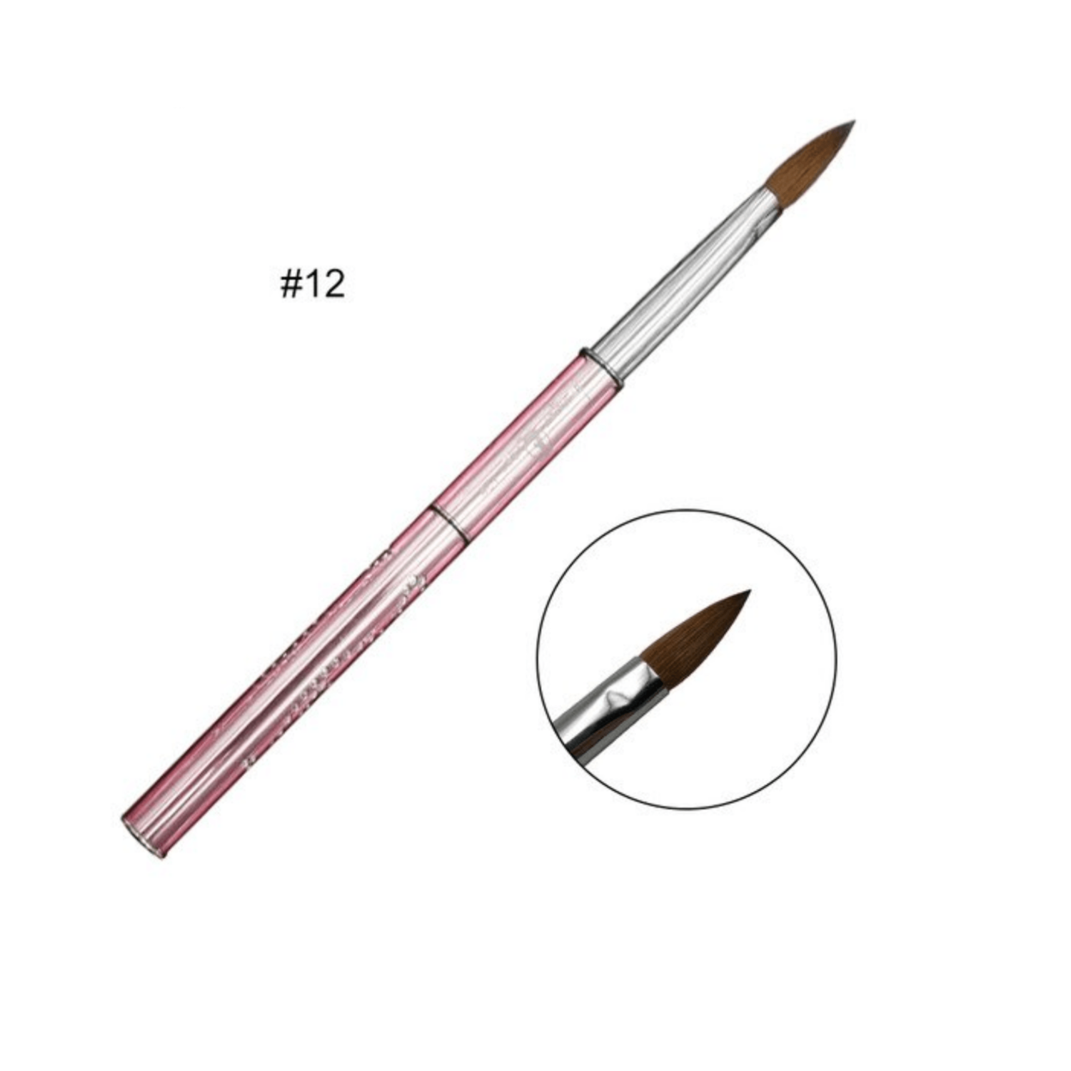 Pincel para Uñas Acrílicas Kolinsky nº 12 Mango metal