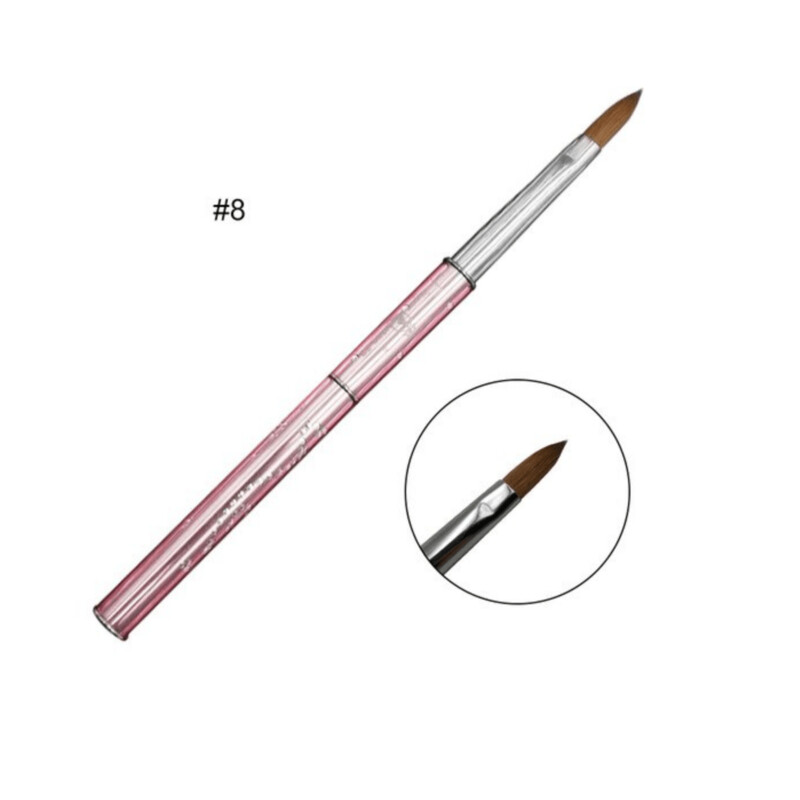 Pincel para Uñas Acrílicas Kolinsky nº 8 Mango metal