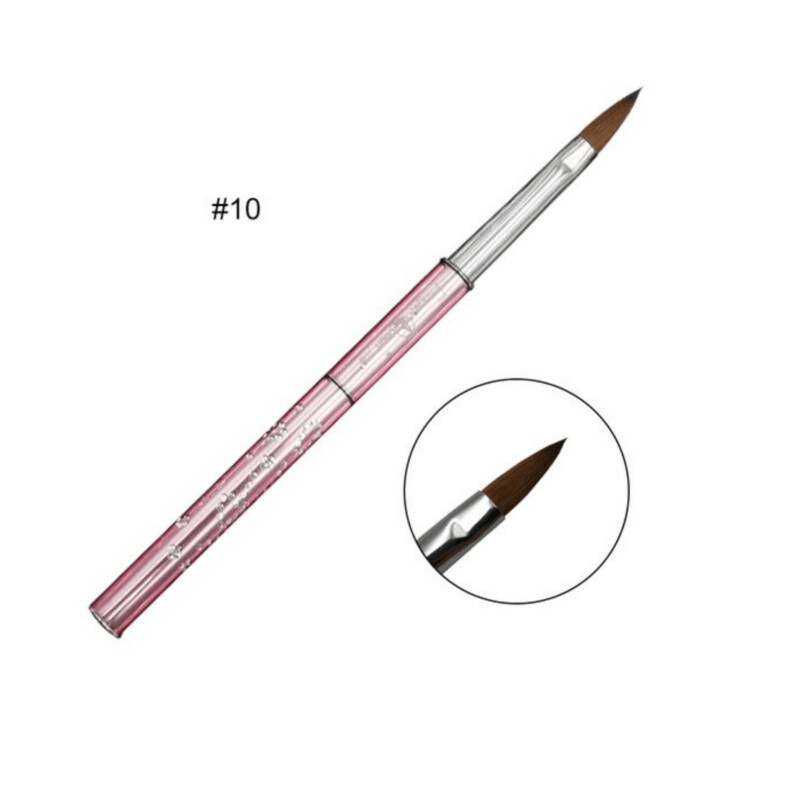 Pincel para Uñas Acrílicas Kolinsky nº 10 Mango metal