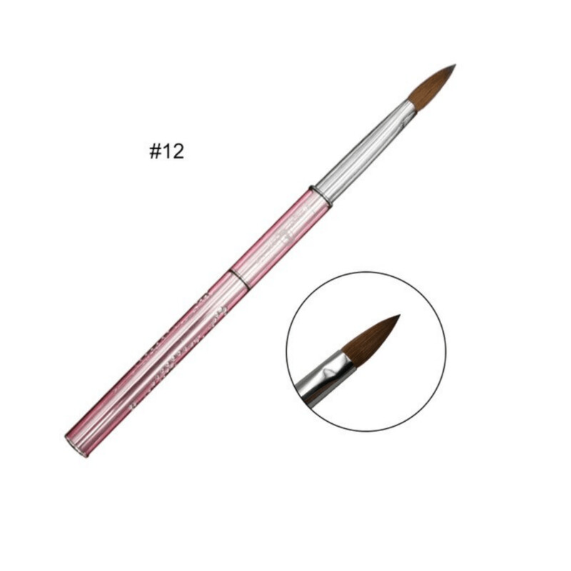 Pincel para Uñas Acrílicas Kolinsky nº 12 Mango metal