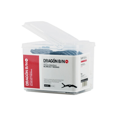 Pinzas Dragón de Peluquería Caja 25 Uds. Blancas/negras