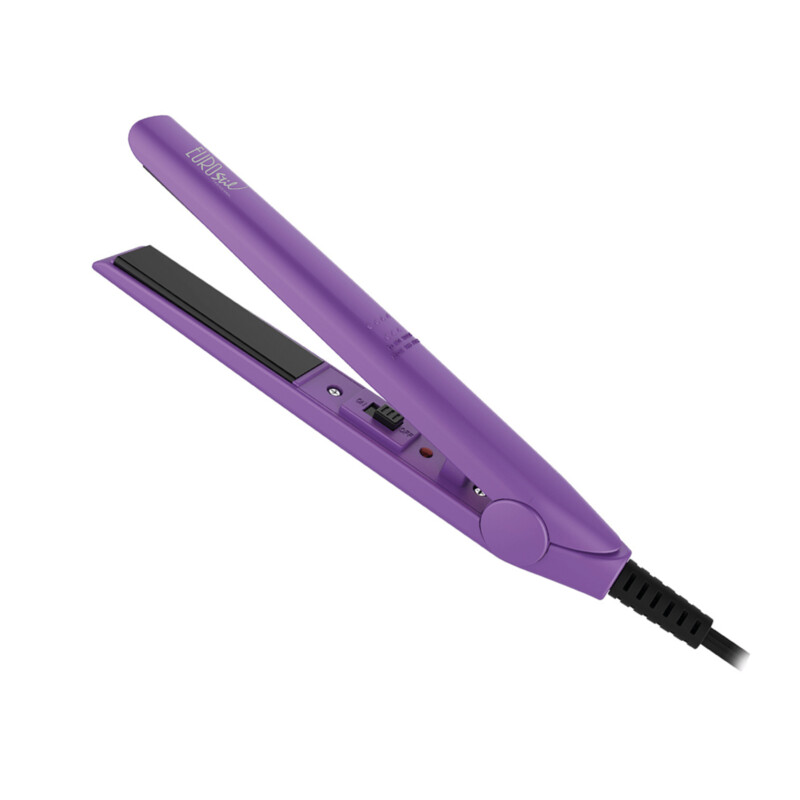 Mini plancha de pelo Lila con placas de cerámica basculantes