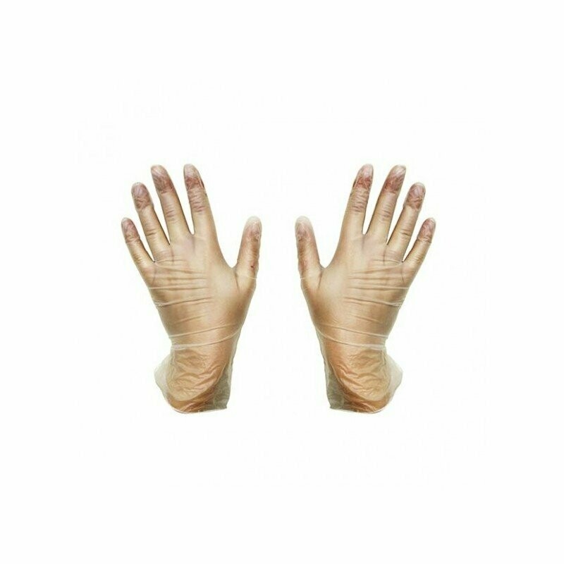 Guantes de vinilo natural talla #L 100 uds.
