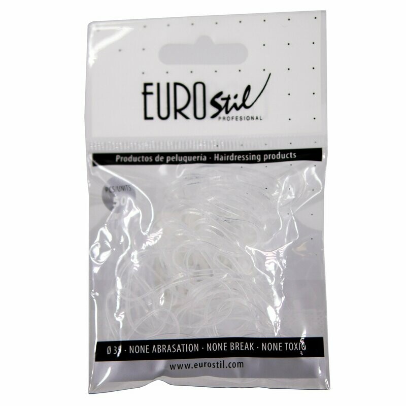 Bolsa gomas elásticas pequeñas TPU 50uds Ø35mm color transparente