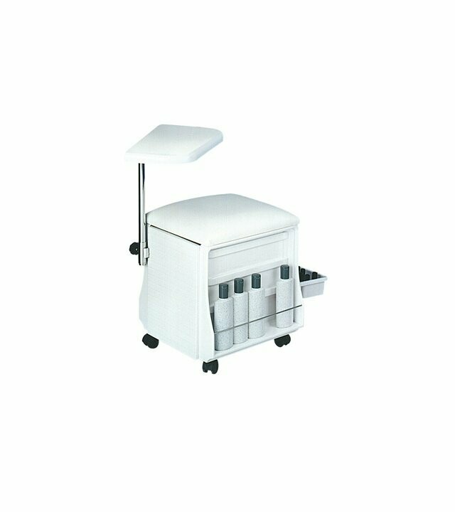 Carrito de manicura con asiento y bandeja ESTHER color blanco