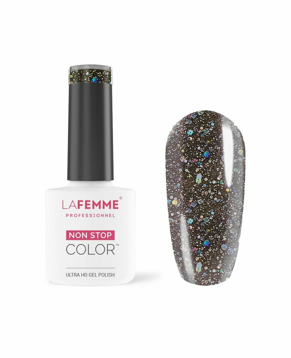 La Femme Esmalte Semipermanente Non-Stop Color H135 UV/LED  8g Glitter Grey