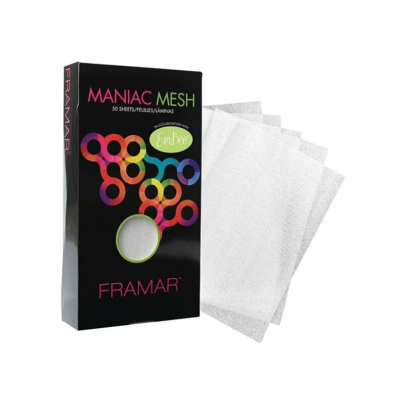 Papel para mechas Framar Maniac Mesh 50 caja de 50 láminas reutilizables