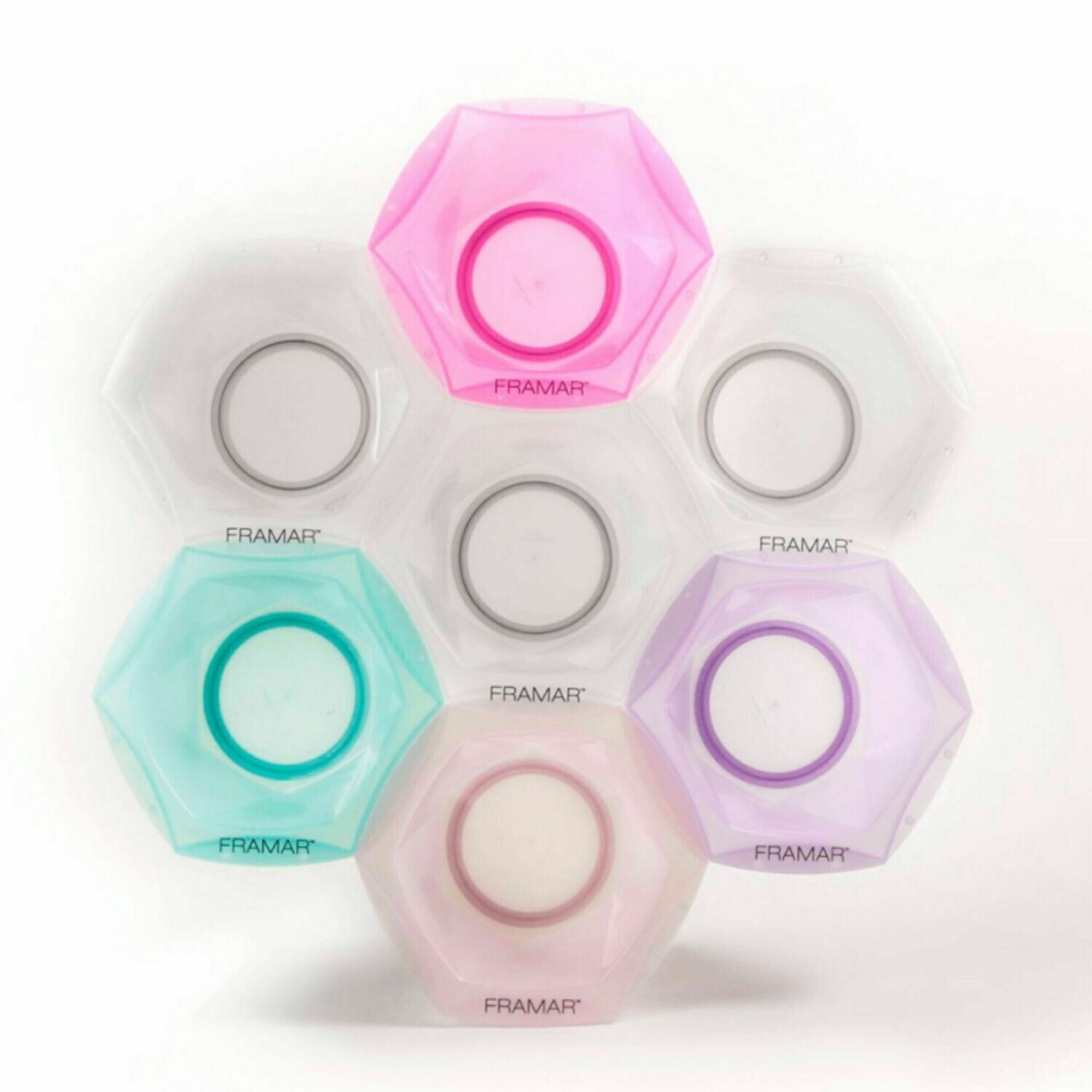 Set de 7 Bols para tinte acoplables Framar Connect&Cokir arcoiris
