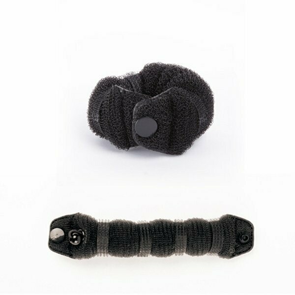 Relleno moño alargado con corchete tamaño pequeño color negro