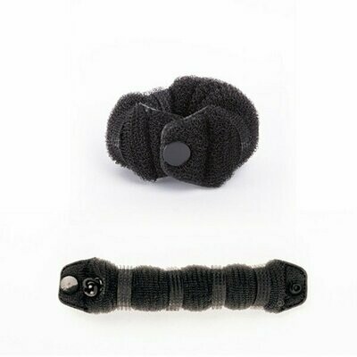Relleno moño alargado con corchete tamaño pequeño color negro