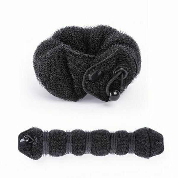 Relleno moño alargado con corchete tamaño grande color castaño
