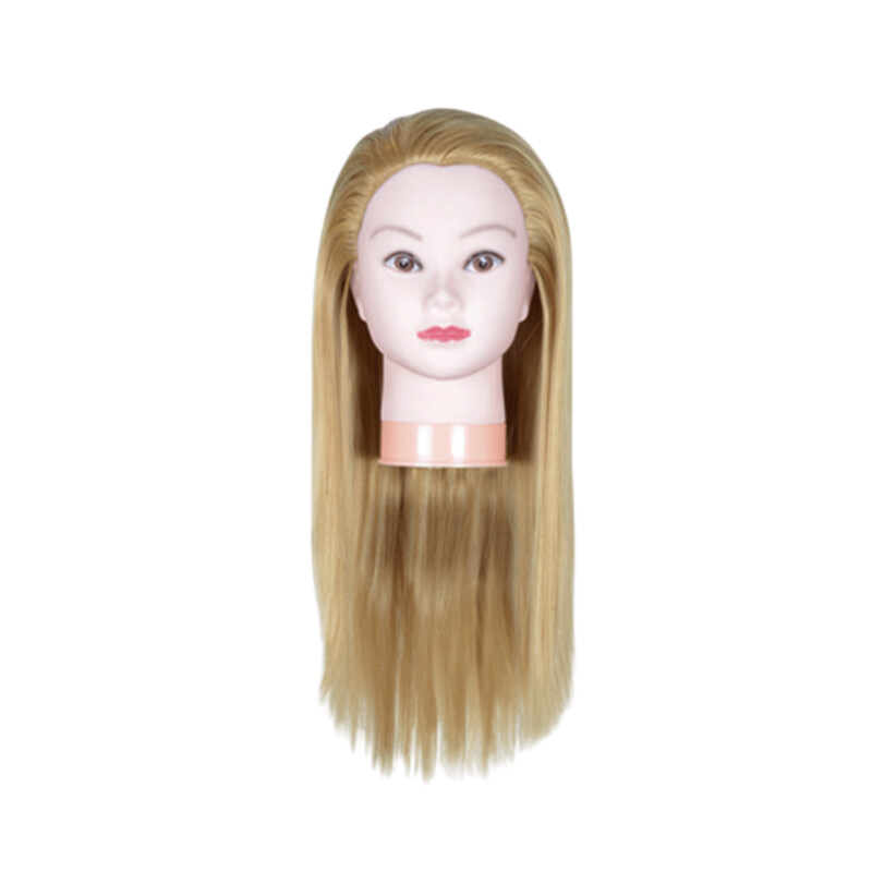 Maniquí Prácticas de Peluquería Cabello Sintético Rubio 40CM
