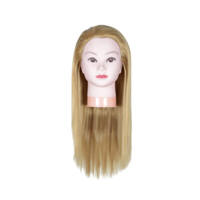 Maniquí Prácticas de Peluquería Cabello Sintético Rubio 40CM