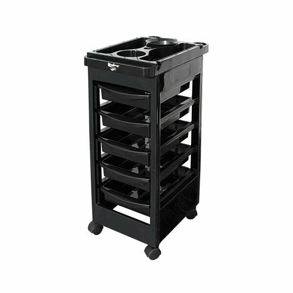 Carrito auxiliar de peluquería CHLOE, ELEGIR COLOR: NEGRO