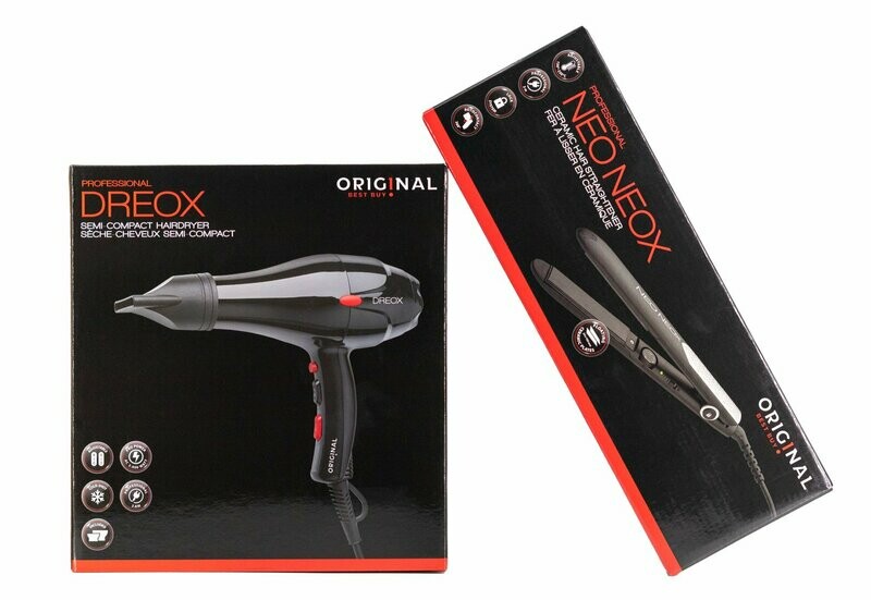 Pack Secador y Plancha Original Dreox+ Neox Black
