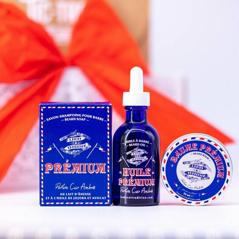 Set para el cuidado de la barba Lames&Tradicions Perfume Cuero y Ámbar