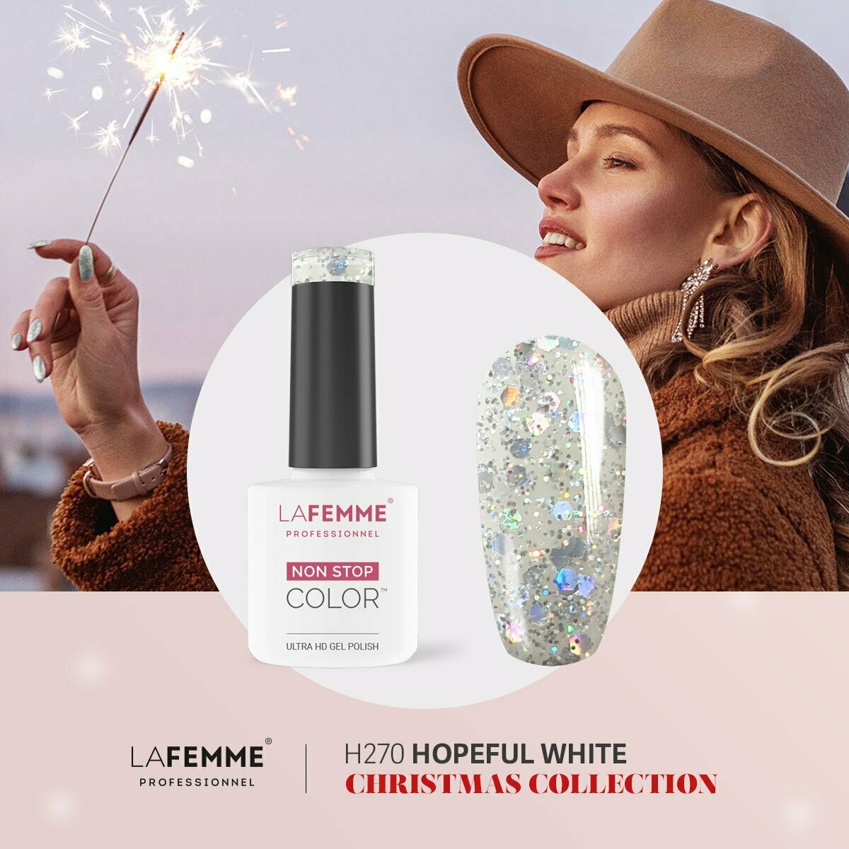 La Femme Esmalte Semipermanente Non-Stop Color Gel UV/LED 8g H270 Hopeful White