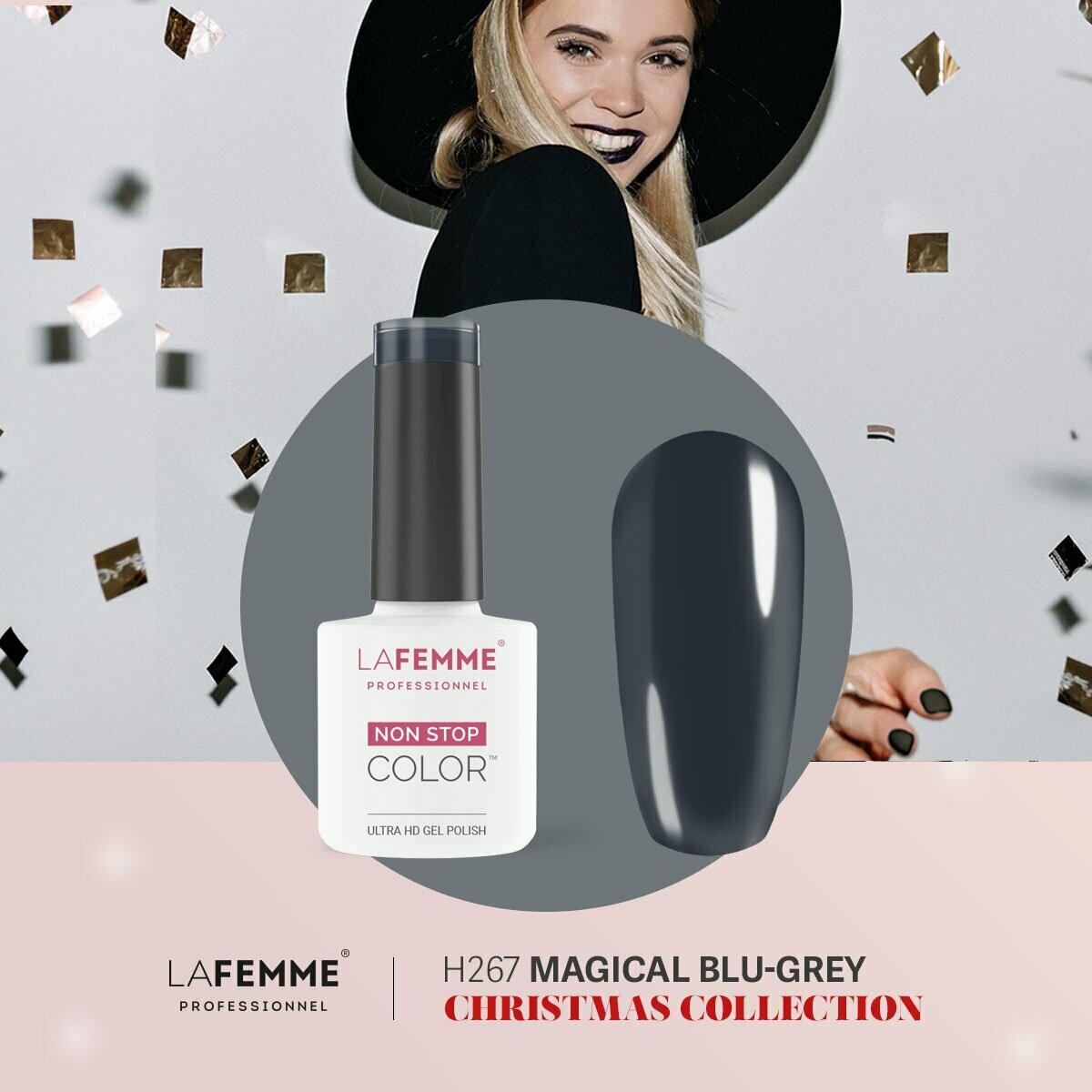 La Femme Esmalte Semipermanente Non-Stop Color Gel UV/LED 8g H267 Magical Blue Grey