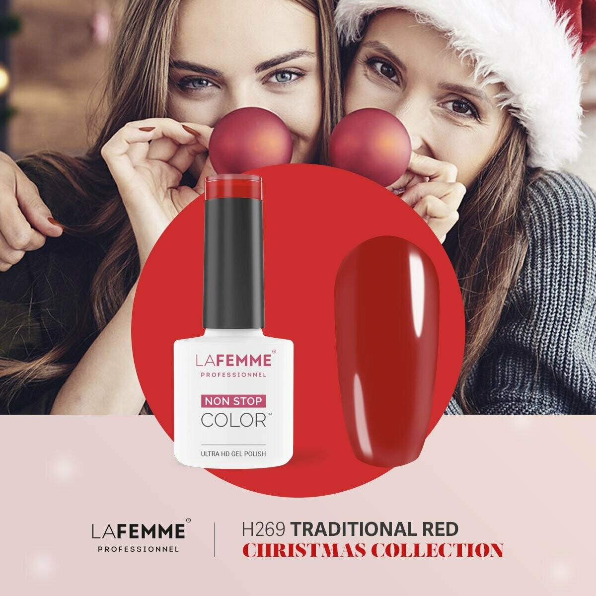 La Femme Esmalte Semipermanente Non-Stop Color Gel UV/LED 8g H269 Traditional Red