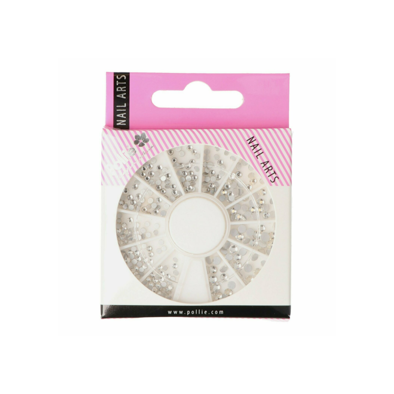 Pollie Rueda Rhinestones Silver Para Decoración de Uñas
