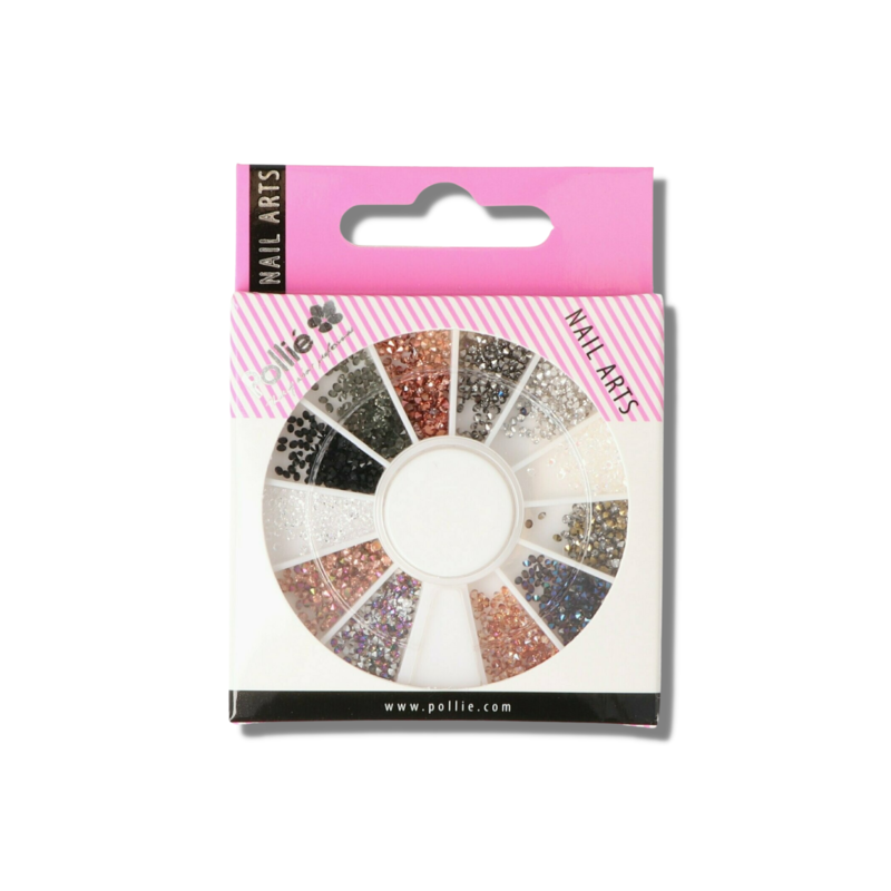 Pollie Rueda Rhinestons Strass Decoración de Uñas Colores Surtidos