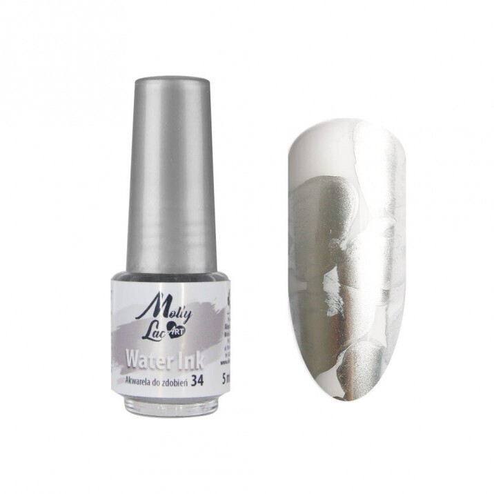 Molly Lac Water Ink Metallic 34 - Tinta al Agua Para Decoración de Uñas 5ml