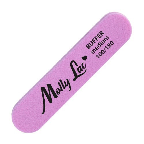 Molly Lac Lima de Uñas Pulidora Mini Recta 100/180 Grano Medio