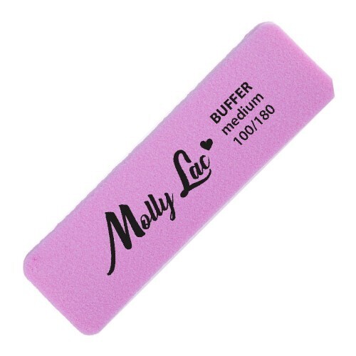 Molly Lac Lima de Uñas Pulidora Mini Cuadrada 100/180 Grano Medio