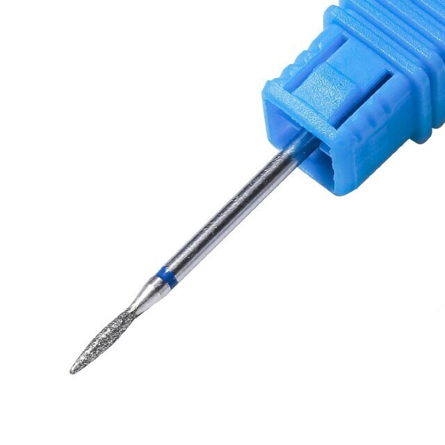 Fresa Diamantada Punta Llama 2,35mm Azul Manicura Rusa