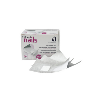Sibel Nails Foil Wrap Hojas Aluminio Removedoras Esmalte Permanente Caja 50 hojas