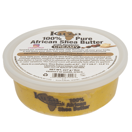 Kuza 100% Pure African Shea Butter with Borututu Yellow Creamy - Manteca de Karité 227g