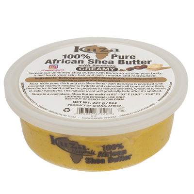 Kuza 100% Pure African Shea Butter with Borututu Yellow Creamy - Manteca de Karité 227g