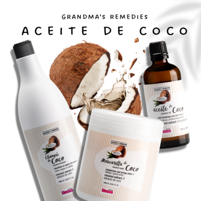 Rutina Para Cabello Seco y Maltratado Grandma Remedies Aceite de Coco