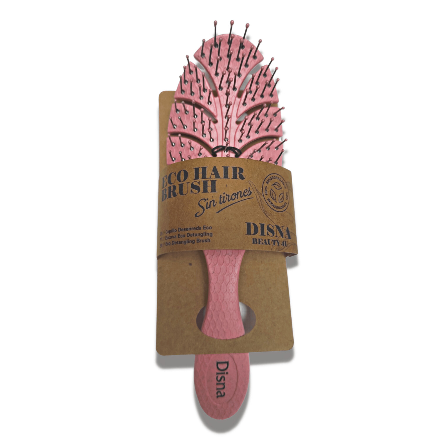 Disna Eco Hair Brush Cepillo Biodegradable 100% Color Rosa