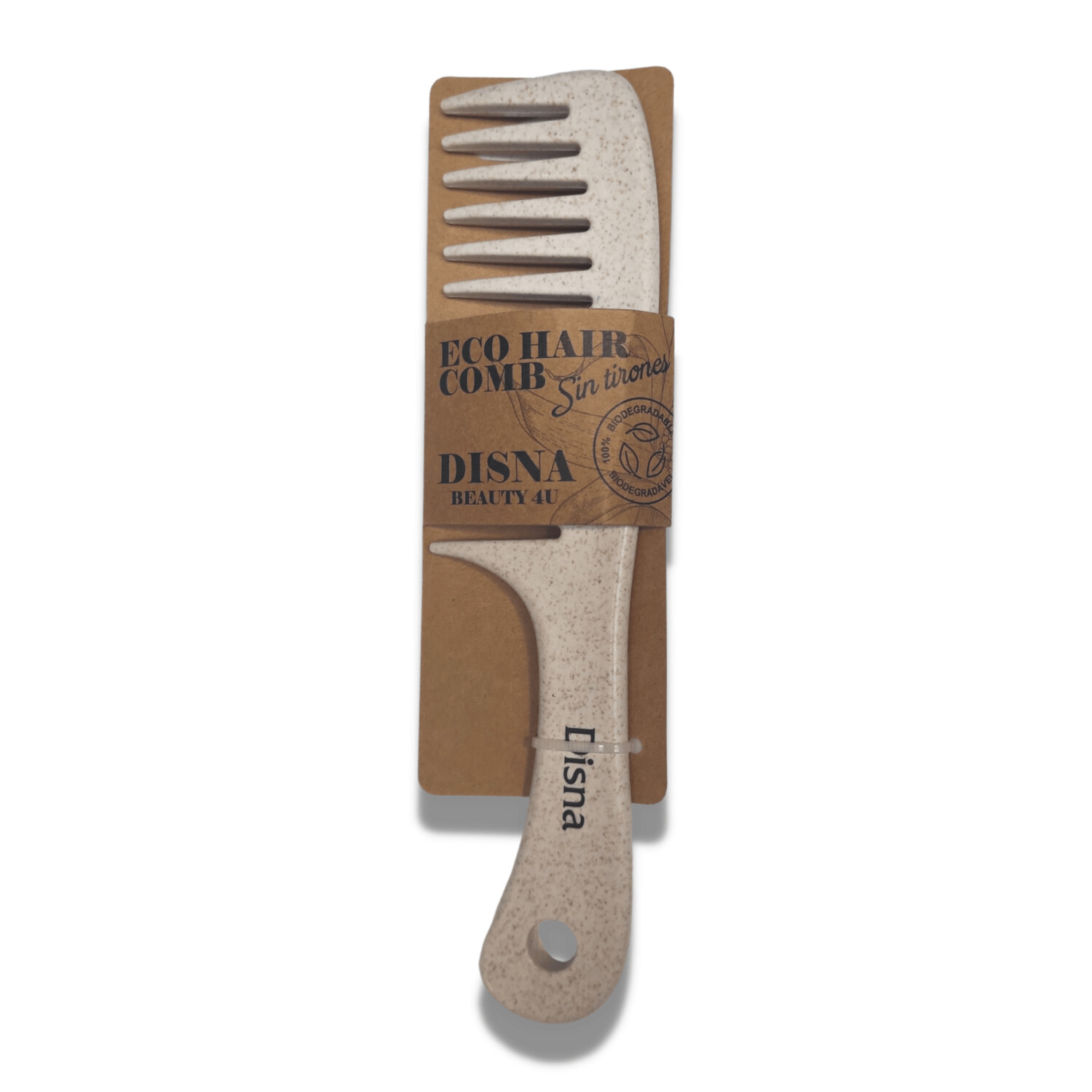 Disna Eco Hair Comb Peine Biodegradable 100% Color Beige