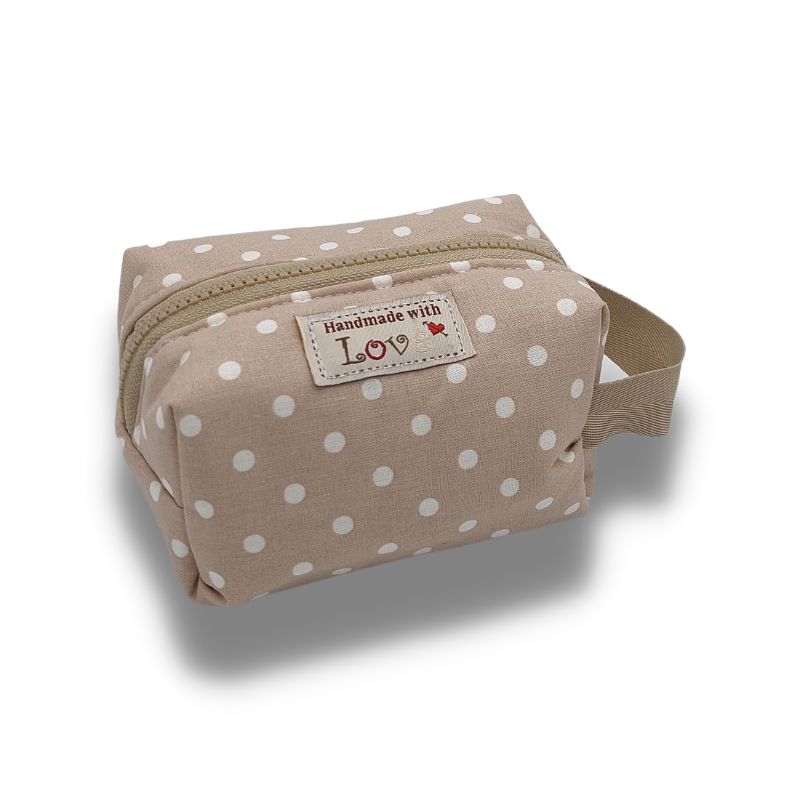 Neceser  Box Hecho a Mano Karynbags Topos Beige - Pequeño