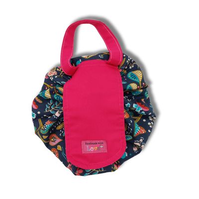 Drawstring Make up Bag Neceser Circular Maquillaje Ancolie Ardoise